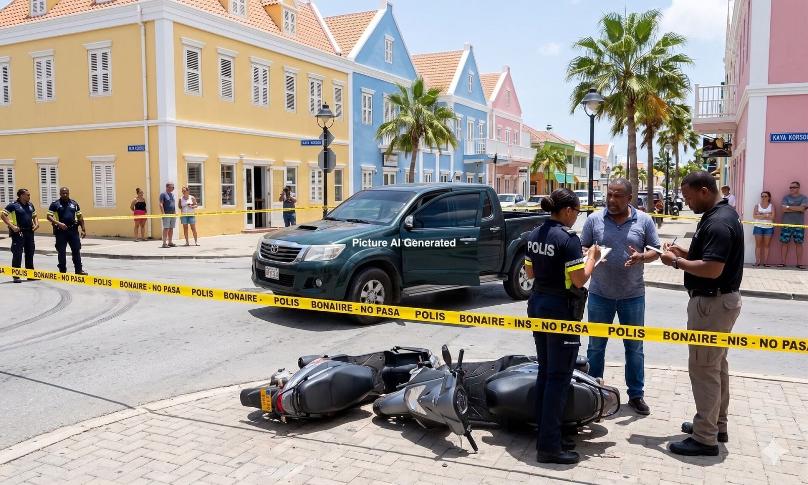 Ladronan ta horta un Toyota Hilux bèrdè skur i skuter Kymco